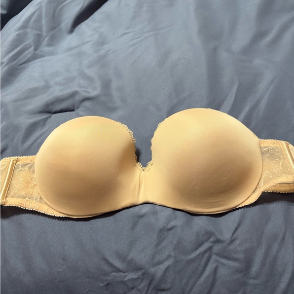 NWOT Lily of France Tan Lingerie Strapless Push-up Bra Size 38B - Picture 1 of 5